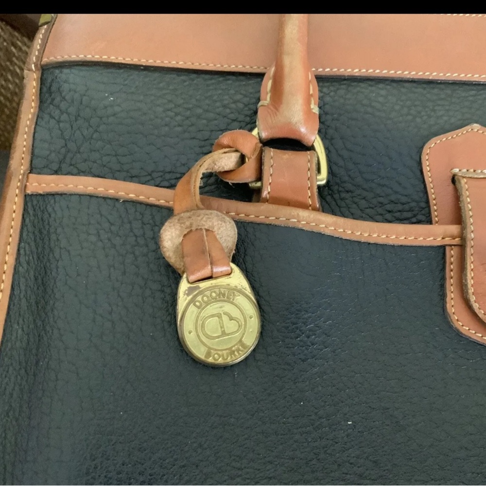 Vintage Dooney & Bourke leather doctor bag blue and tan - Picture 5 of 8